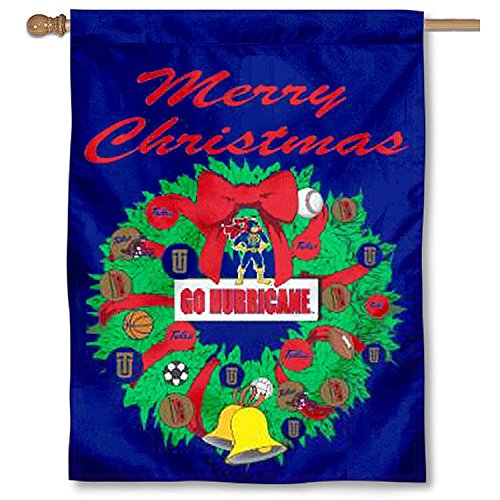 【中古】【未使用・未開封品】Tulsa Hurricanes Holiday Wreathバナー国旗