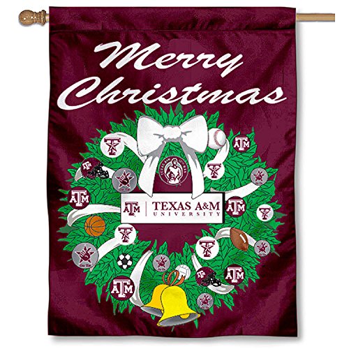【中古】【未使用・未開封品】Texas A & M Aggies Holiday Wreathバナー国旗
