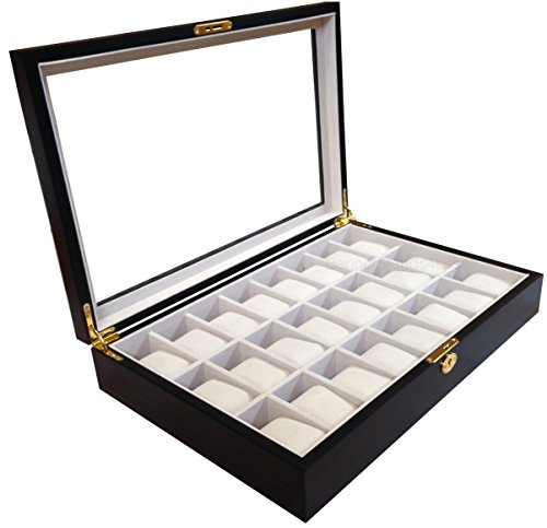 【中古】【未当て嵌める・未開封品】4 Less Co 24 ウォッチ 木製見せびらかす入れもの 宝飾品納めるボックス席 収集家差し上げ物 桜んぼう仕上 1087-24C 靴-その他