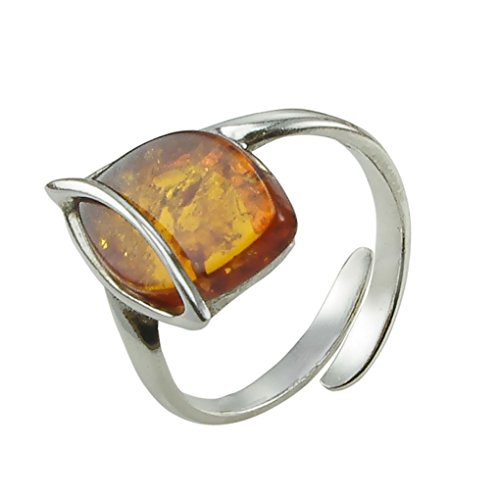 【中古】【未使用・未開封品】Honey Amber andスターリングシルバー調節可能なリング\