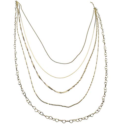 【中古】【未使用・未開封品】18?K gold-flashedスターリングシルバーマルチストランドLong Layeredチェーンネックレスイタリア、36?"｜AJIMURA-SHOP