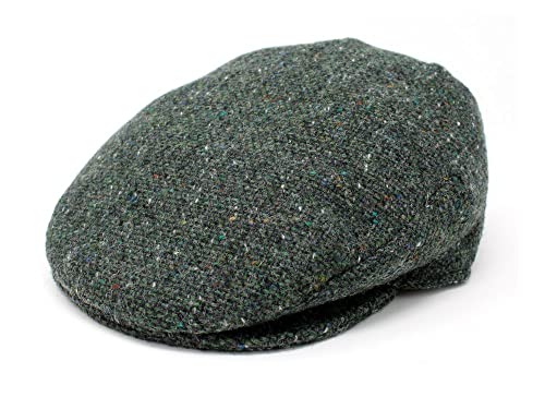 【中古】【未使用・未開封品】Hanna Hats メンズ ドニゴールツイード ヴィンテージ フラット ドライビングキャップ アイルランド製 ウール100%, ダークグリーンの斑点 ソルト& 26,072円