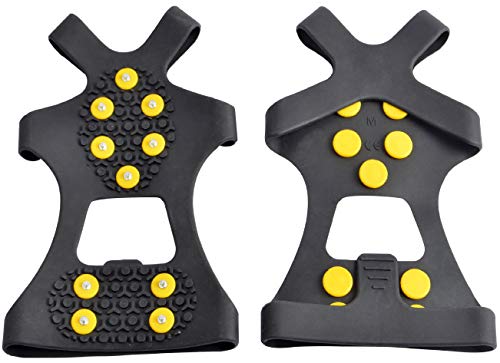 【中古】【未使用・未開封品】waypor Iceグリップ、トラクションクリート、Ice Cleat、Easy Slip On、アウトドア耐久性、氷/雪から10スチールスタッド、ストレッチ、がずり落