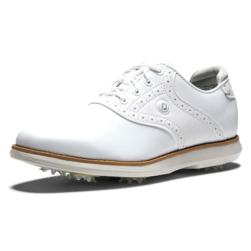 【中古】【未当てはめる・未開封品】FootJoy Women\u0027s Traditions Golf Shoe, White/White, 7.5