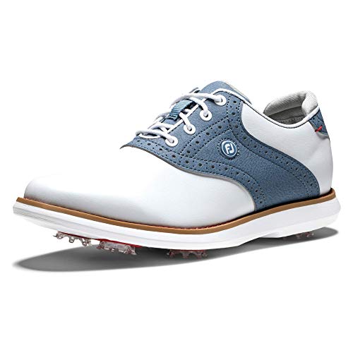 【中古】【未使用・未開封品】FootJoy Women's Traditions Golf Shoe, White/Blue, 8.5｜AJIMURA-SHOP