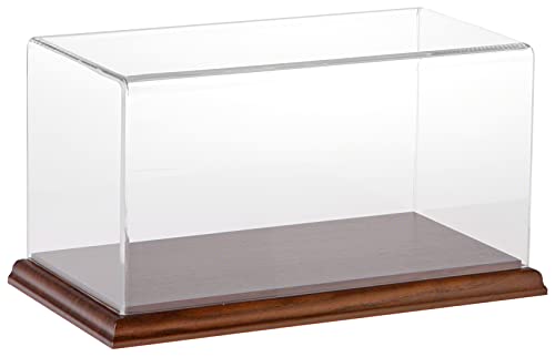 【中古】【未使用・未開封品】Plymorブランドクリアアクリルディスプレイケース（ハードウッドベース）、10\
