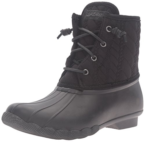 【中古】【未使用・未開封品】Sperry Top-Sider Women's Saltwater Rain Boot, Black Quilted, 6.5 M US|AJIMURA-SHOP