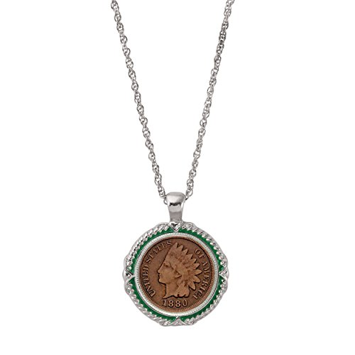 【中古】【未使用・未開封品】American Coin Treasures 1800年代 インディアンヘッド ペニーグリーン エナメル コイン ペンダントネックレス｜AJIMURA-SHOP 14,183円