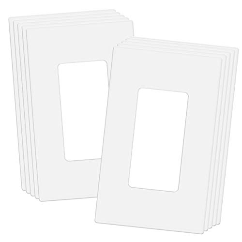 【中古】【未使用・未開封品】Enerlites 1-組ねじなし壁プレートカバー 壊れない 子どもに安全 ホワイト ライトアーモンド ブラック 1 Gang - 10 Pack SI8831-W