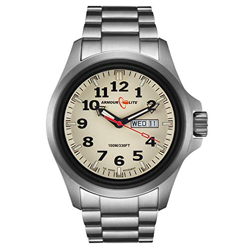 【中古】【未使用・未開封品】Armourlite al815?Officer SeriesステンレススチールWatch???ベージュダイヤル