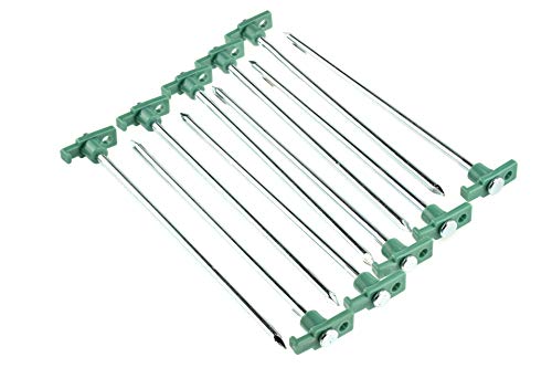 【中古】【未使用・未開封品】Set of 10 Non-Rust Galvanized Steel Tent Peg Stakes - 10.5-Inch Length - Easy-Tie T-Top by Cablehause