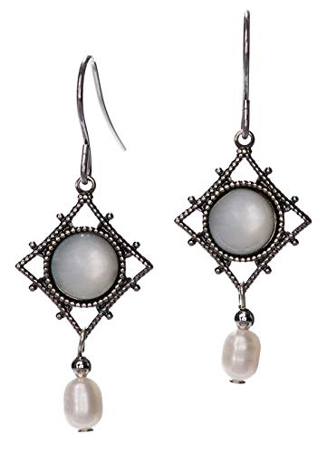 【中古】【未使用・未開封品】シルバーフォレストSilvertone and Pearlescentダングルイヤリング