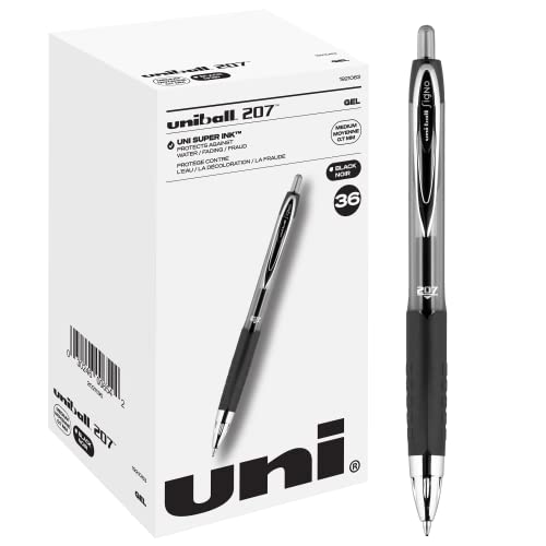 【中古】【未使用・未開封品】ユニボール 207 ノック式ゲルペン ミディアムポイント（0.7?mm）ブラック 12カウント 36-Count ブラック｜AJIMURA-SHOP