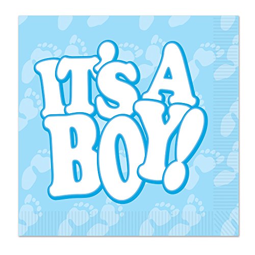 【中古】【未使用・未開封品】Beistle It's A Boy ランチョンナプキン ライトブルー/ホワイト