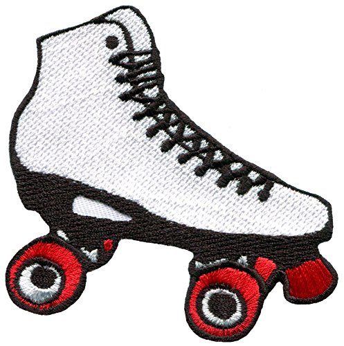 【中古】【未使用・未開封品】Roller skates skating retro kids boho sports embroidered applique iron-on patch new by TKPatch