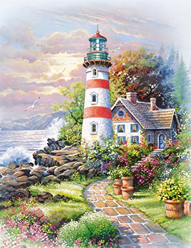 【中古】【未使用・未開封品】Springbok Puzzles - 灯台 - 500ピースジグソーパズル - Lサイズ 18インチx23.5インチ パズル - アメリカ製 - 独自カットの組み合わせピース