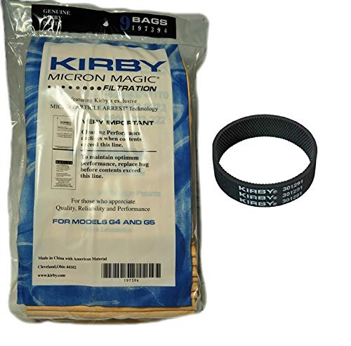 【中古】【未使用・未開封品】(9 Bags & 1 belt) - Kirby Part 197301 - Genuine Kirby HEPA Filtration Vacuum Bags Model G6 and Ultimate G (9 Bags & 1 belt)