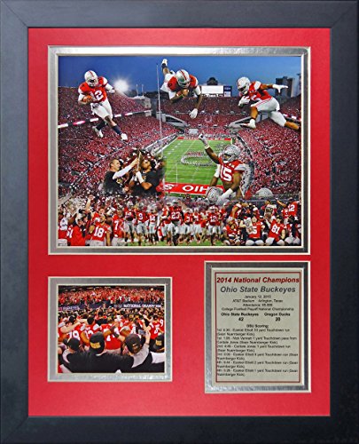 【中古】【未使用・未開封品】NCAA Ohio State Buckeyes Legends Never Die Framed Photo Collage (2014?CFP Football National Champions) レッド