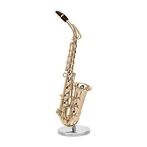 【中古】【未使用・未開封品】ブロードウェイギフト ゴールドサクソフォン楽器ミニチュアレプリカ ケース付き サイズ6.5インチ｜AJIMURA-SHOP
