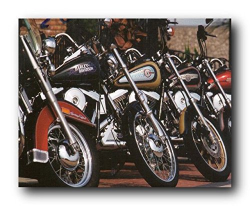 【中古】【未使用・未開封品】Harley Davidson 壁装飾 オートバイの絵 列 アートプリントポスター (16x20)