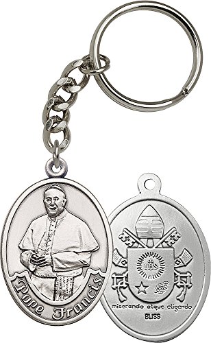 【中古】【未使用・未開封品】シルバーメッキ酸化Pope Francisキーチェーン