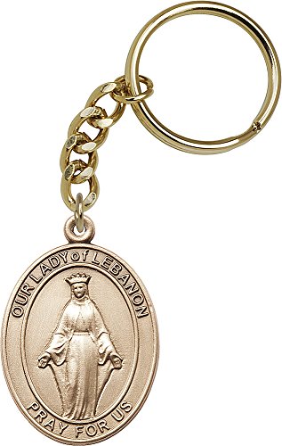 【中古】【未使用・未開封品】金メッキ酸化Our Ladyレバノンのキーチェーン