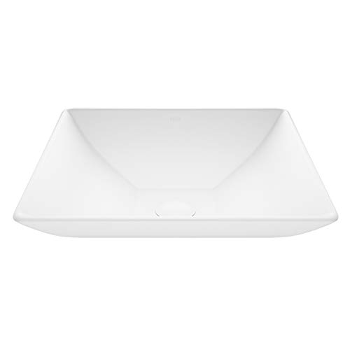 【中古】【未使用・未開封品】VIGO VG04004 16インチ - 16インチ W - 4.75インチ H ハイビスカス ホワイト ハンドメイド カウンタートップ マットストーンスクエア 洗面台 バ