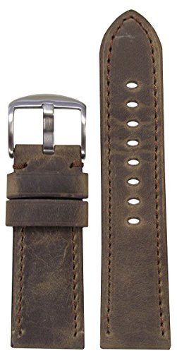 【中古】【未当て嵌める・未開封品】26?粍 XL PanatimeブラウンヴィンテージGenuine Soft Calf Distressed Leather watch Band with Match編み目26?/ 24?135?/ 85