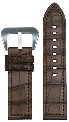 【中古】【未当て嵌める・未開封品】26?粍 Panatime赤銅色Genuine American Alligatorひと肌Watch Band with Matchぬい目26?/ 26?120?/ 75 その他-靴
