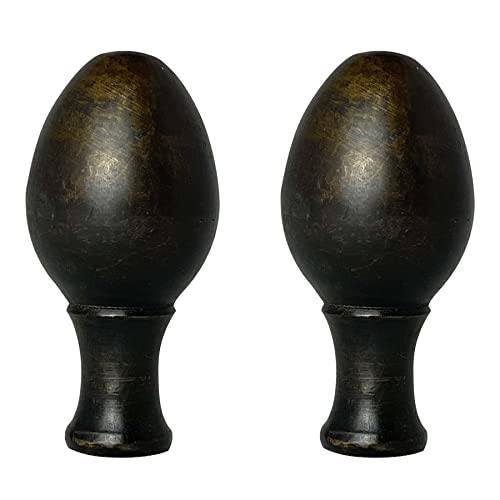【中古】【未使用・未開封品】Royal Designs Egg Lamp Finial, Antique Brass, Set of 2 (F-102AB-2) by \