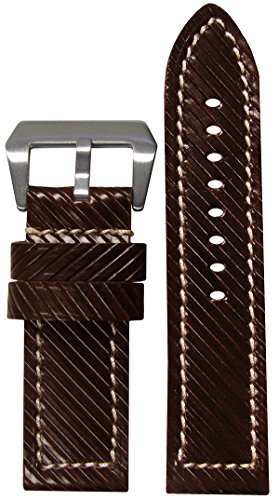 【中古】【未使用・未開封品】22?mm PanatimeブラウンビンテージフラットVivola Genuine Leather Watch Band withホワイトステッチ125?/ 75?22?/ 22
