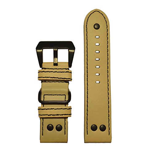 【中古】【未当て嵌める・未開封品】22?粍 XL Panatime mb-1?Vintage NaturalベージュPilot Watch Band with黒いこと編み目22?/ 22?135?/ 85