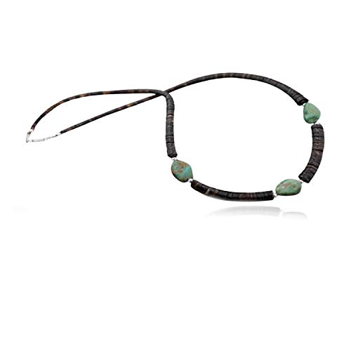 【中古】【未当て嵌める・未開封品】Authentic Made by Charlene Little Navajoしろがね色生まれながら青緑色Graduated Heishiネイティブアメリカン首飾り