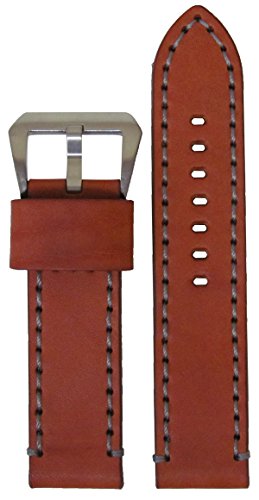 【中古】【未当て嵌める・未開封品】20?粍 Panatime ChestnutブロンコGenuine Leather Watch Band with薄墨色編み目20?/ 20?120?/ 80