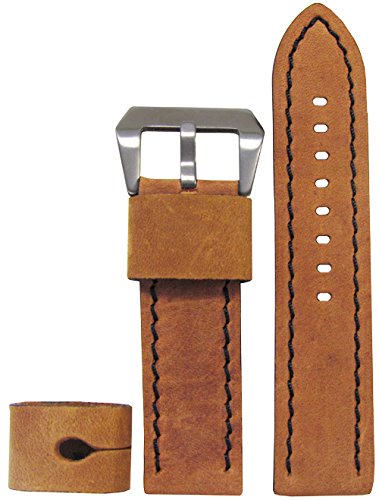 【中古】【未当て嵌める・未開封品】20?粍 XXL Panatime Explorer寄せ合わせVintage Honey Maple Genuine Calf Leather Watch Band with黒いこと編み目135?/ 90?20?/ 20