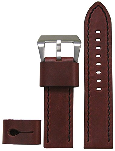 【中古】【未当て嵌める・未開封品】20?粍 XXL Panatime ExplorerコレクションブランデーヴィンテージGenuine Calf Leather Watch Band with黒いこと編み目135?/ 90?20?/ 20