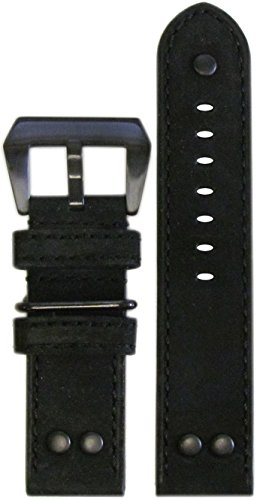 【中古】【未当て嵌める・未開封品】20?粍 Panatime mb-1ヴィンテージブラックスエードPilot Watch Band with黒いこと編み目20?/ 20?125?/ 75