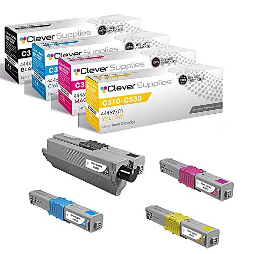 【中古】【未当て嵌める・未開封品】Clever Supplies OKI見聞相応う 取り替えっこトナーカートリッジ ４色仕掛ける C330 (44469801 44469703 44469701 44469702) Oki C17 C310dn C331dn C510dn