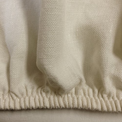 【中古】【未使用・未開封品】(California King, Ivory) - Linoto 100% Linen Fitted Sheet Ivory California King Size Made In USA- In Continental USA-Pre-Washed