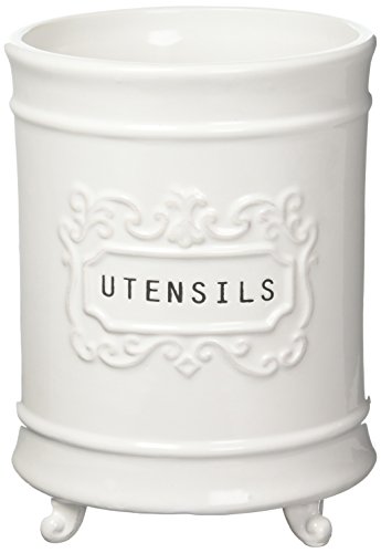 【中古】【未使用・未開封品】Mud Pie Circa Utensil Holder, White by Mud Pie