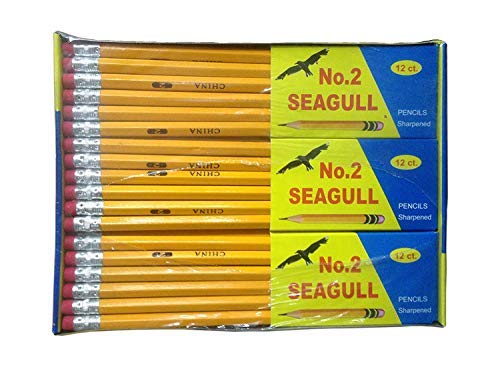 【中古】【未使用・未開封品】Pencils Pre-sharpened No. 2 144/box 12 Boxes of 12 New Improved Eraser by Seagull｜AJIMURA-SHOP