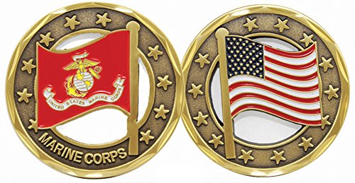 【中古】【未使用・未開封品】米国海兵隊フラグカットアウトChallenge Coin｜AJIMURA-SHOP