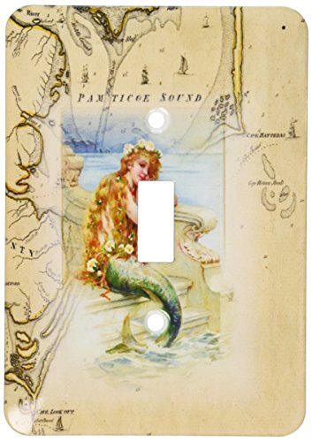 【中古】【未使用・未開封品】3drose LSP _ 204851?_ 1印刷のヴィンテージマップOuter Banks with Mermaid???Single切り替えスイッチ｜AJIMURA-SHOP