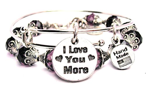 【中古】【未使用・未開封品】I Love You More円コレクションCrystal Bangle Set in Plumパープル