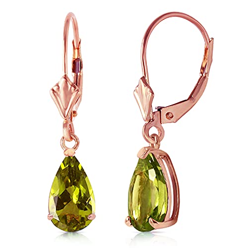 【中古】【未使用・未開封品】K14 Rose Gold Dangle Earrings with Peridots