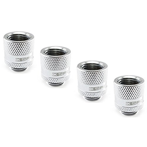 【中古】【未当て嵌める・未開封品】XSPC G1/4in 雄-刃針 円形交差点あと取り クローム 4個容器に並べる