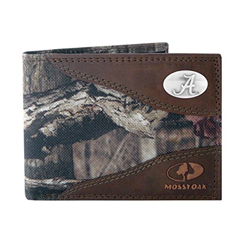 【中古】【未使用・未開封品】(Alabama Crimson Tide, One Size, Camo) - ZEP-PRO NCAA Mens Mossy Oak Nylon and Leather Passcase Concho Wallet