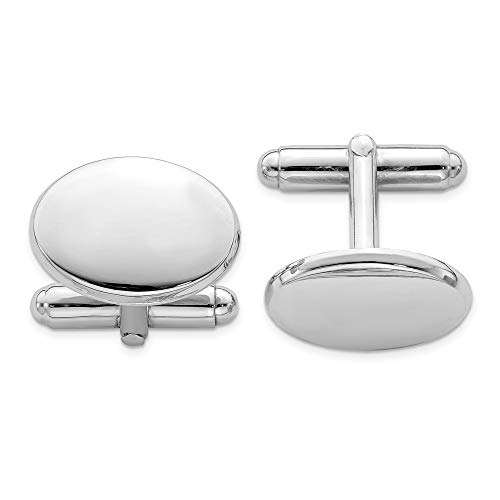 【中古】【未当て嵌める・未開封品】メンズ用スターリングシルバーポリッシュクラシック18?粍 Oval Cuff Links その他-靴