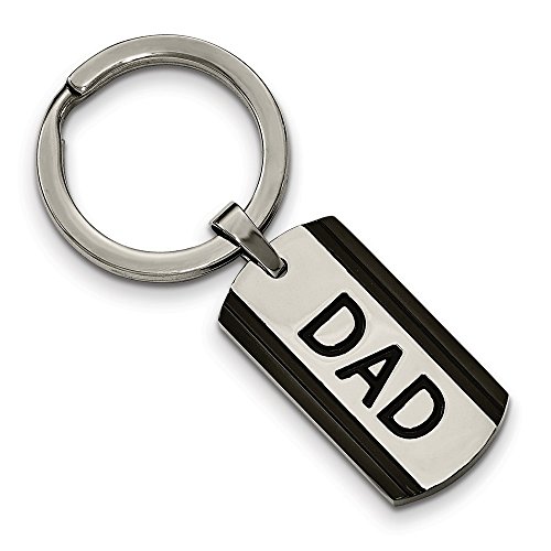 【中古】【未当て嵌める・未開封品】ツートンカラーDad犬タグキーチェーンインチステンレス鋼スチール写真