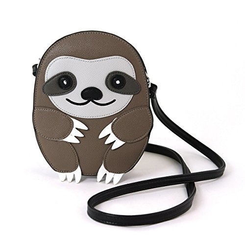 【中古】【未使用・未開封品】ユニソンギフト 85041UB-BK SLEEPYVILLE クリッター ベビー ナマケモノ ショルダー クロスボディ バッグ、マルチカラー